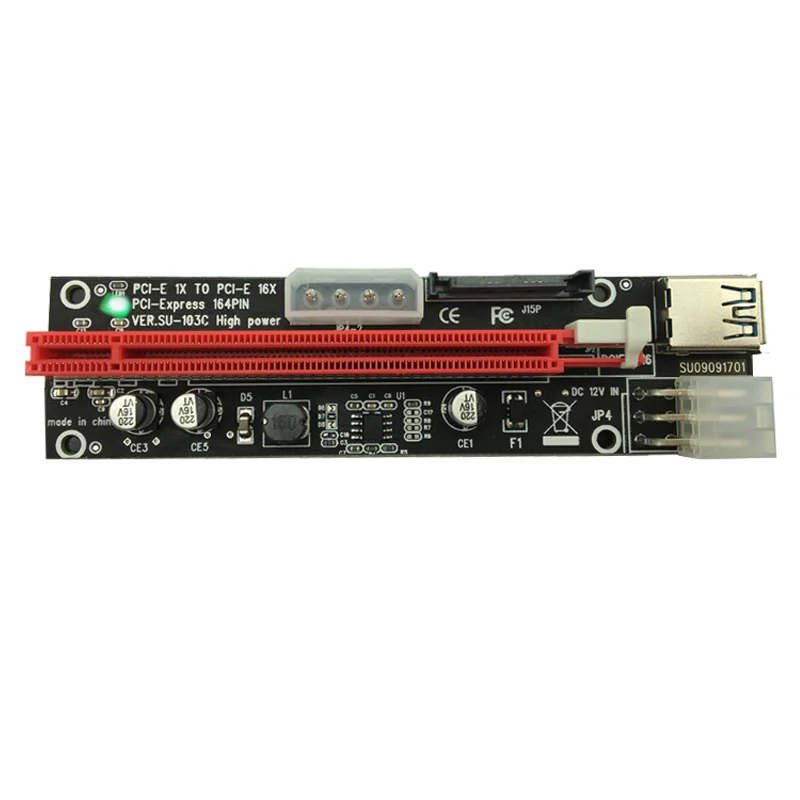 Адаптер PCI E Express с 1X на 16X адаптер для расширения графики SATA 15 контактов 6 4 контакта