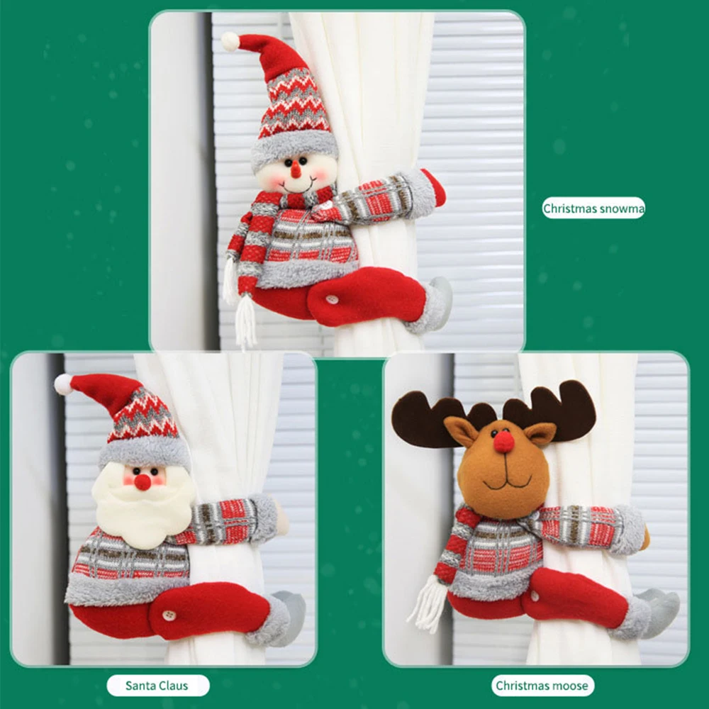 1 шт. мультяшная веселая Рождественская Фигурка Санта снеговик лося держатель