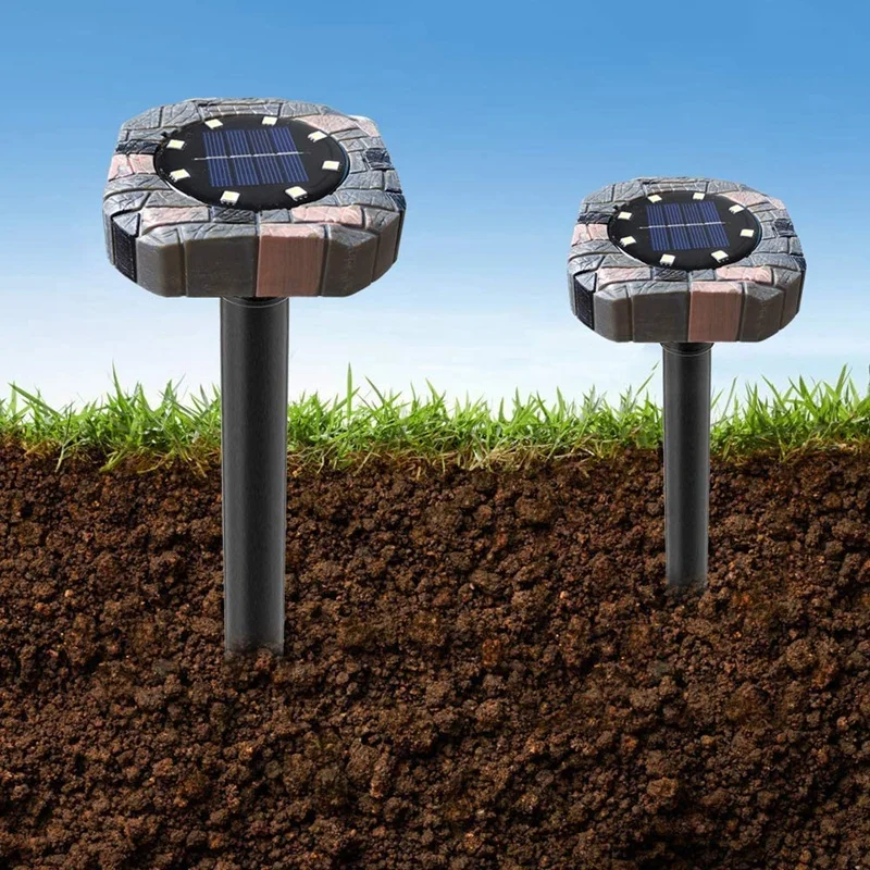 

Solar Powered Ultrasonic Pest Repeller LED Lawn Light Repel Mole Gopher Vole Mouse Chaser for Lawn Garden Yard Home