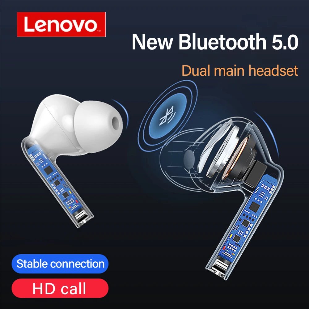 Lenovo беспроводные Bluetooth наушники TWS вкладыши IP54 Водонепроницаемая гарнитура Hi Fi