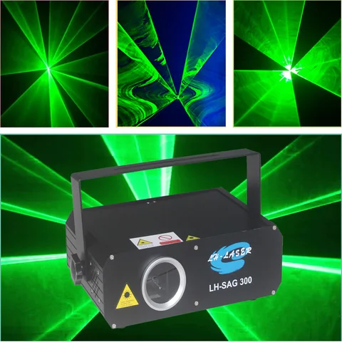 Зеленый анимационный лазерный светильник с SD-картой, 300 МВт, 300 нм, зеленый дискотечный лазер для вечерние и шоу