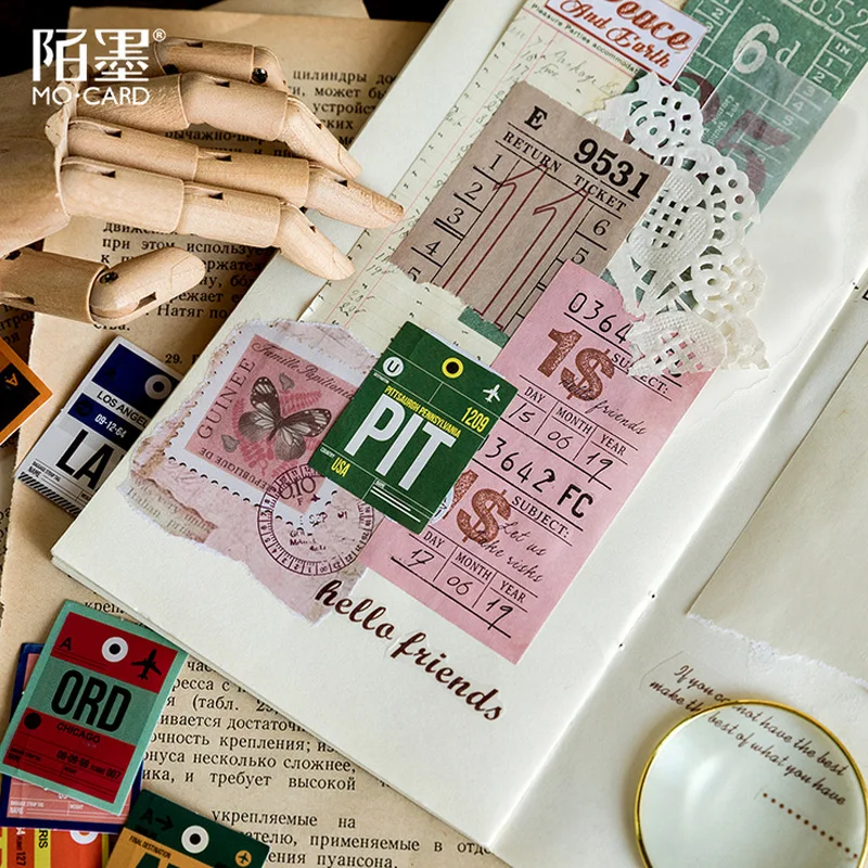 46 шт./кор. Momo винтажный дорожный штамп мини бумажный стикер пакет DIY декоративная