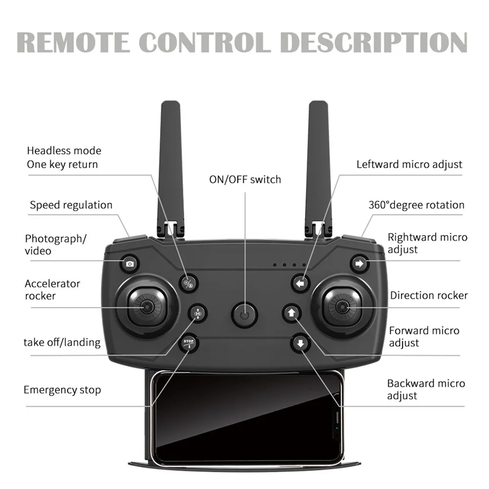Складной Дрон HJ96 Wi-Fi FPV 4K с широкоугольной двойной камерой оптический поток HD для