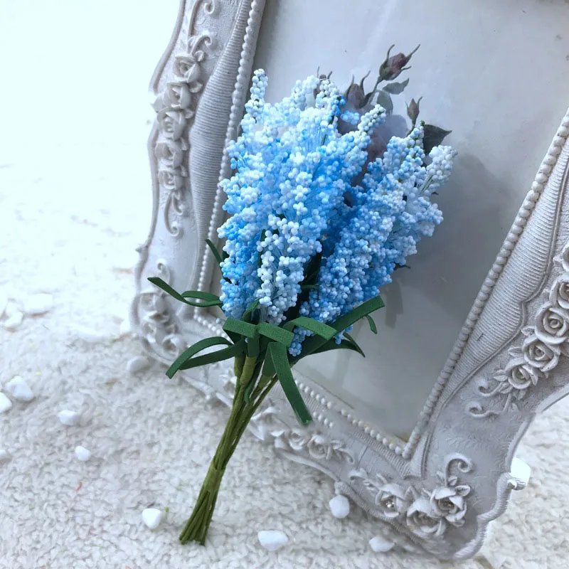 Sky Blue 1 букет искусственных цветов букет поддельные пластиковые маргаритки Гортензия Свадебная вечеринка День Святого Валентина букет Свадебный домашний декор цветочный - Цвет: Sky Blue