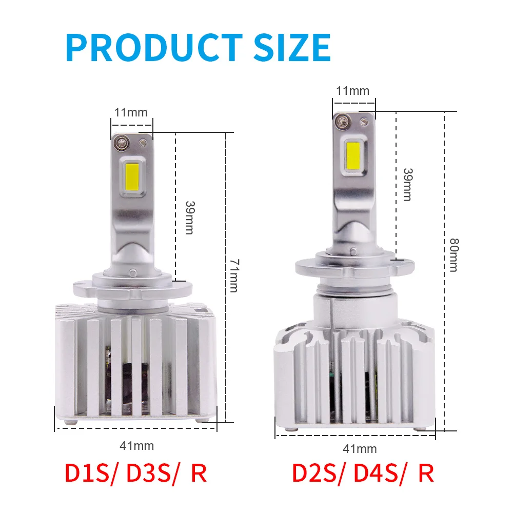 Комплект светодиодных фар D1S D2S D3S D4S без ошибок подключение к оригинальному