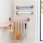 Многофункциональная кухонная компактная настенная дверная вешалка с 6 крючками, вешалка для ложки, органайзер для ванной и кухни