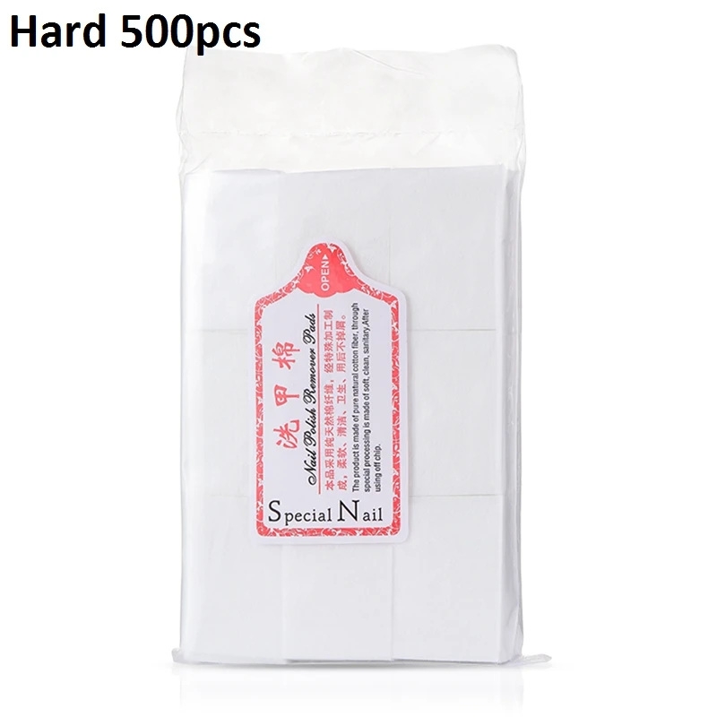 500PCS 1800 шт для удаления ногтей, хлопковые салфетки, наконечники для ногтей, средство для снятия УФ гель-лака, очиститель бумажных подушечек, инструменты для чистки ногтей и маникюра - Цвет: 500PCS