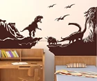Виниловая наклейка на стену в виде динозавра для подростков, детских садов, школы, украшение для детской комнаты, Настенные обои, детский подарок, наклейка для спальни E2