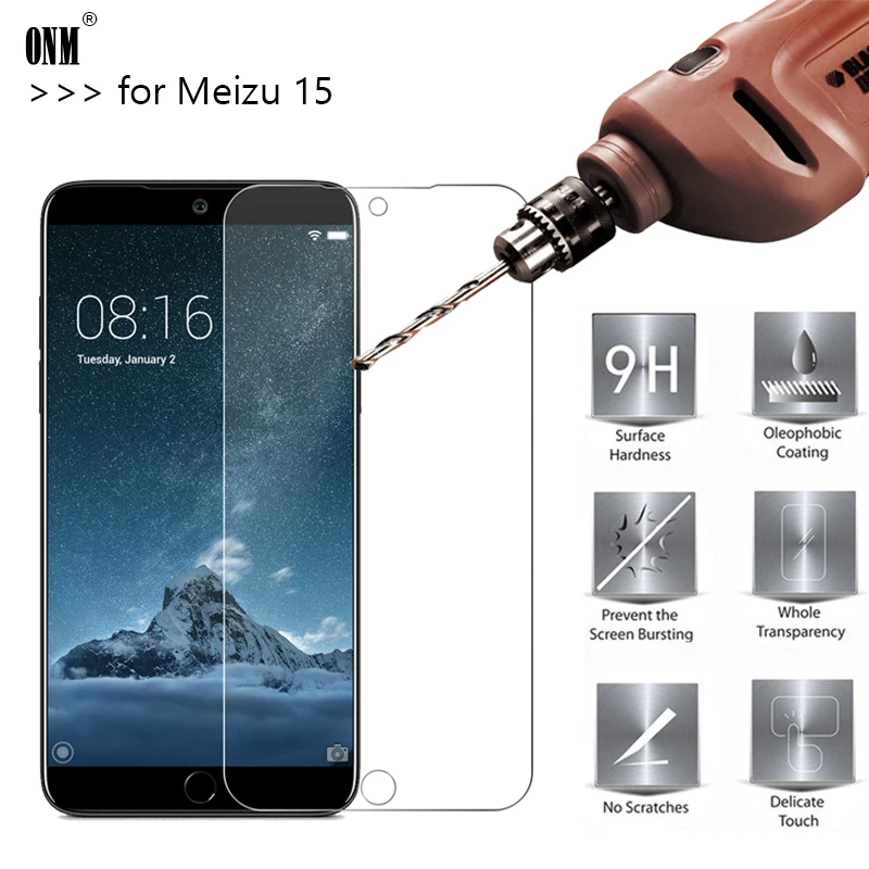 

2 шт для Meizu 15 0,26 мм 9H Премиум Закаленное стекло для Meizu 15 Защитная пленка для Meizu 15 5,46"