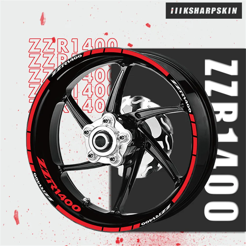 

Wheel sticker creative stripe reflective motorcycle sticker waterproof wheel sticker FOR KAWASAKI ZZR1400 1400