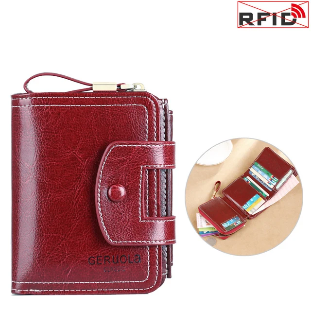 Fashion Luxury Female Wallet Genuine Leather Wallet Women RFID Anti Theft Business Card Holder Zipper Purse Bag Wallet Woman 1