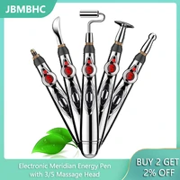 35 in 1 acupuncture pen with 5 pain relief therapy massage head electronic laser meridian energy massage pen tools muscle pain