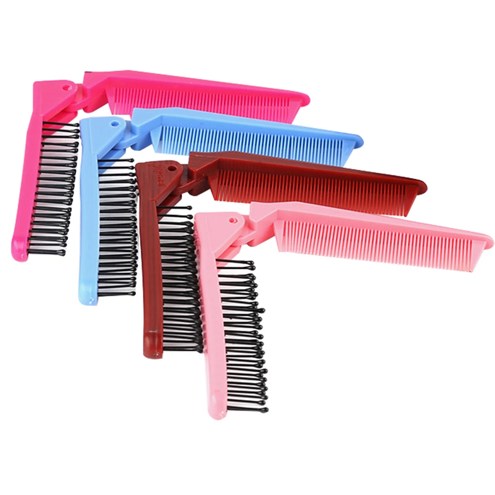 Double Headed Toothed Foldable Hair Comb Women Travel Portable Beauty Plastic Massage Brush Hairdressing Styling Tools | Красота и