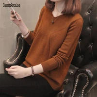 fashion back button v neck sweater autumn solid knitted pullover women slim soft jumper sweater pink kawaii sweaters girl