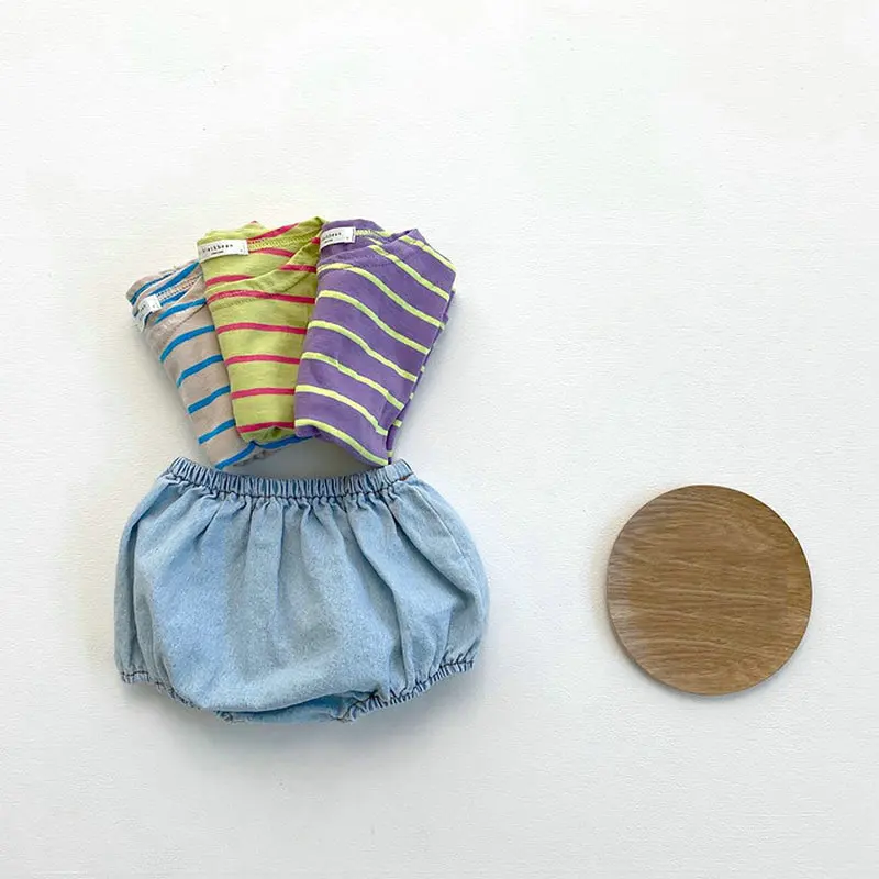 Короткие джинсовые штаны в Корейском стиле для новорожденных мальчиков и