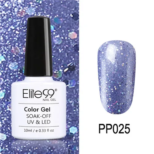 PP025 Elite99 10 мл Гель-лак для ногтей замачиваемый УФ красочный Фиолетовый лак для ногтей художественный Гель-лак для Ногтей Стойкий гель нужен основа и верхнее покрытие - Цвет: PP025