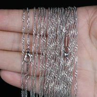hot sale 10pcslot 2mm white gold color water wave chain necklaces 16 18 20 24 fashion jewelry necklace chains wholesale