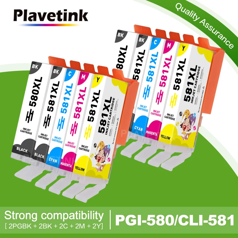 

Замена чернильного картриджа Plavetink 580XL 581XL для Canon PGI 580 CLI 581 5PK для Canon TS6150 TS6151 TS6250 TS6251 TS6350