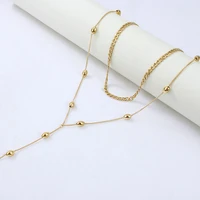 2022 news fashion trend new stainless steel necklace womens y shaped double layer overlapping titanium steel chain jewelry