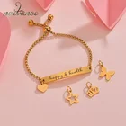 Регулируемая регулируемая стрейчевая Пряжка, браслеты из нержавеющей стали, гравировка имени женской звезды, браслеты, ювелирные изделия в подарок унисекс