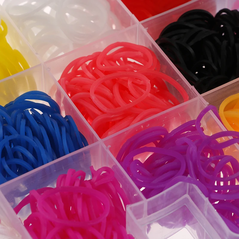 

600pcs Colorful Rubber Loom Bands Weave Elastic Make Bracelet Tool DIY set Kit Box Girls Gift Kids Toys for Children