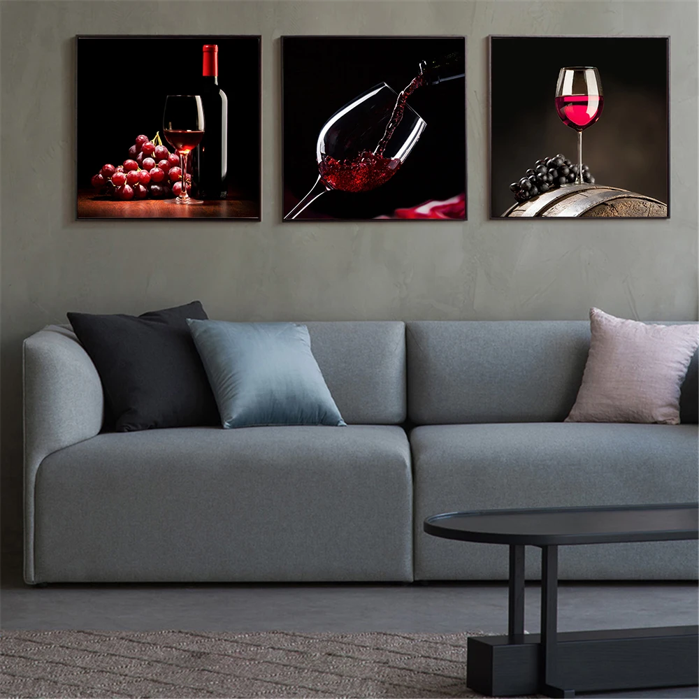 Настенная Картина на холсте с изображением красного вина постеры и принты еды