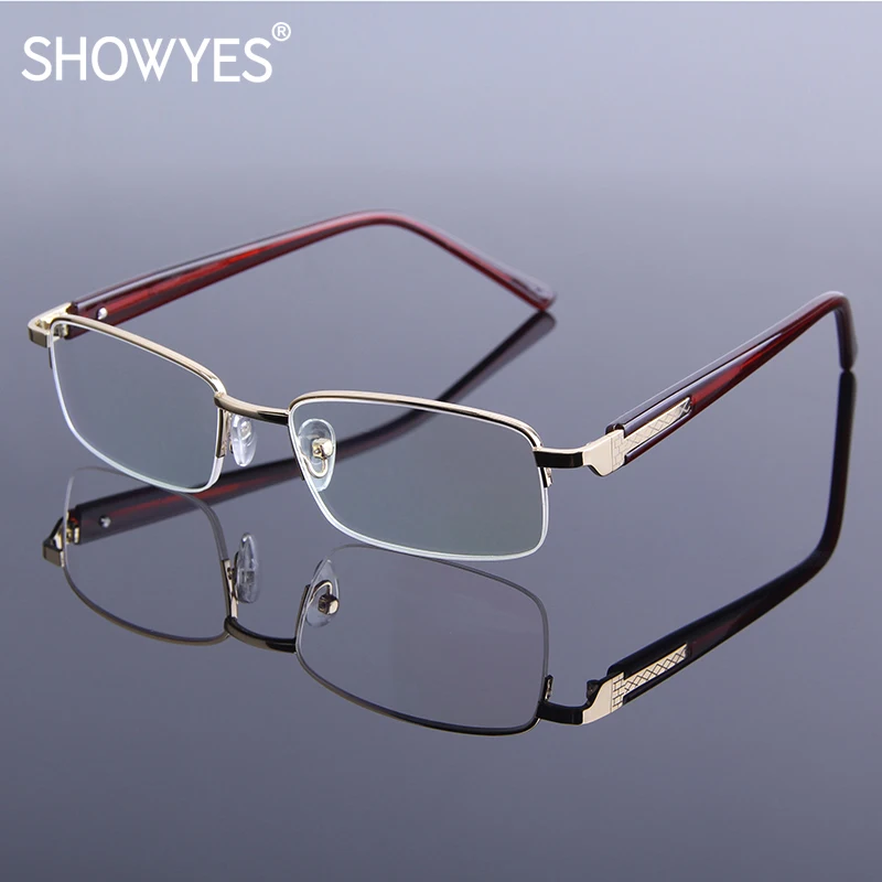 Очки для чтения в полуоправе золотого цвета женщин очки пожилых людей с защитой