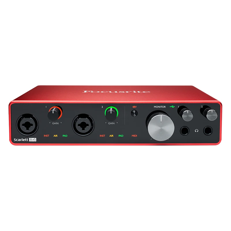 Обновленный Focusrite Scarlett 8i6 3rd Gen 8 в/6 Внешний USB Запись Звуковая карта аранжировщик электрогитары аудио-интерфейс
