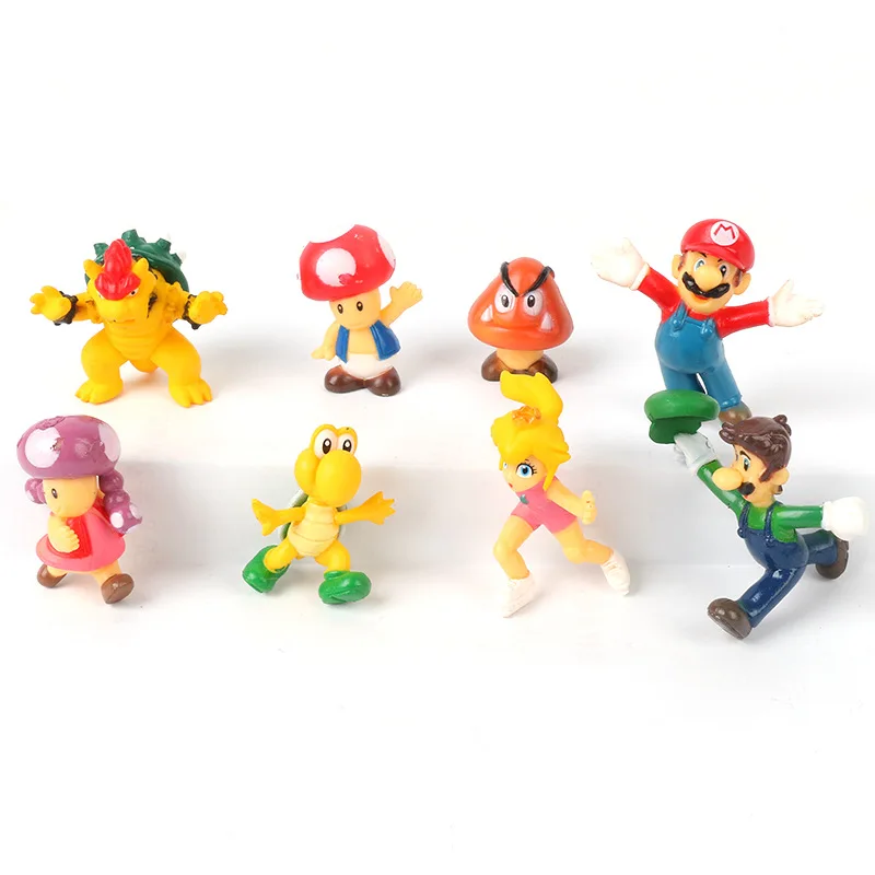 Оптовая продажа 8 шт./компл. Super Mario Bros 2 &quotМарио Луиджи гриб Toad принцесса фигурка