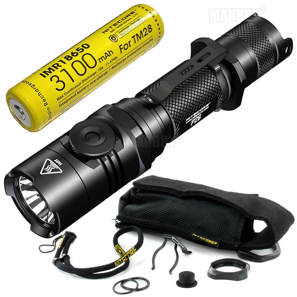 NITECORE P26 18650 перезаряжаемая батарея 1000LMs тактический фонарь поворотный Swith