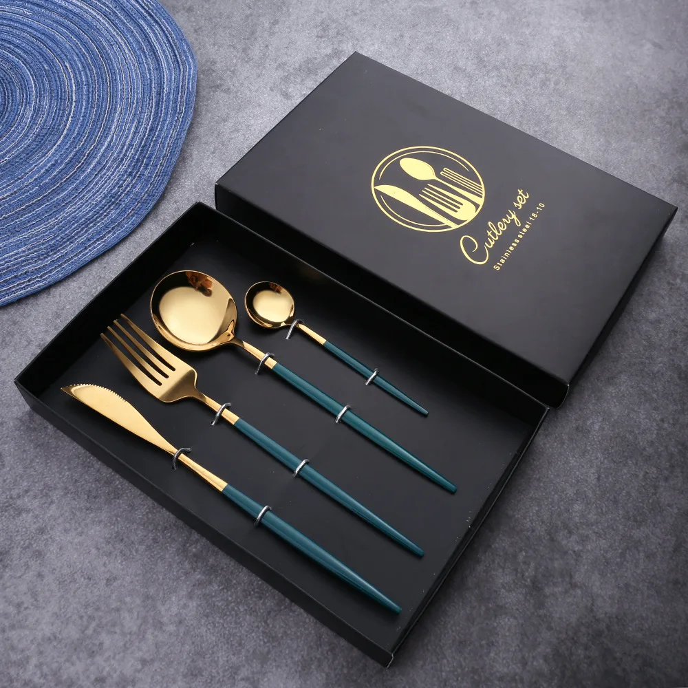 Набор столовых приборов 4 шт./компл. столовая посуда из нержавеющей стали набор