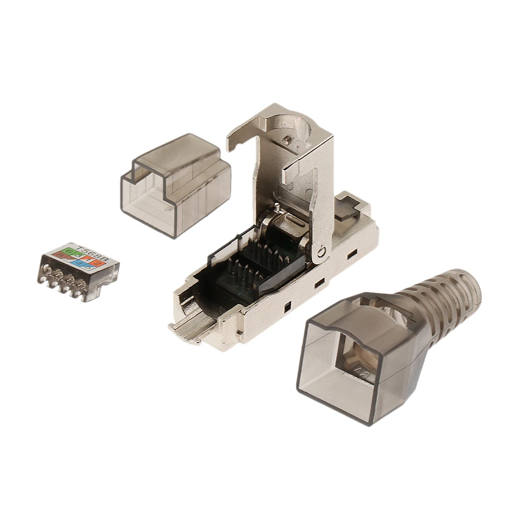 CAT6A RJ45 сетевой разъем Модульные вилки защищенные разъемы Ethernet кабель адаптер