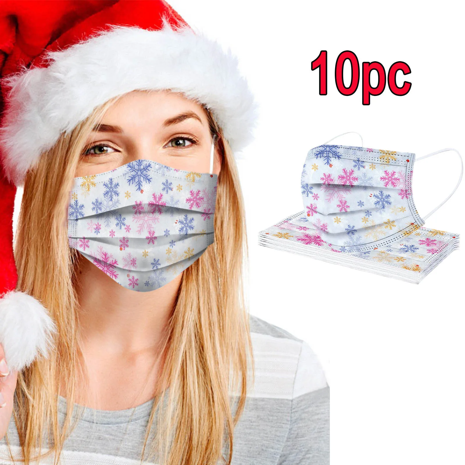 Маски с принтом Санта Клауса для взрослых мужчин женщин рождественские снежинки