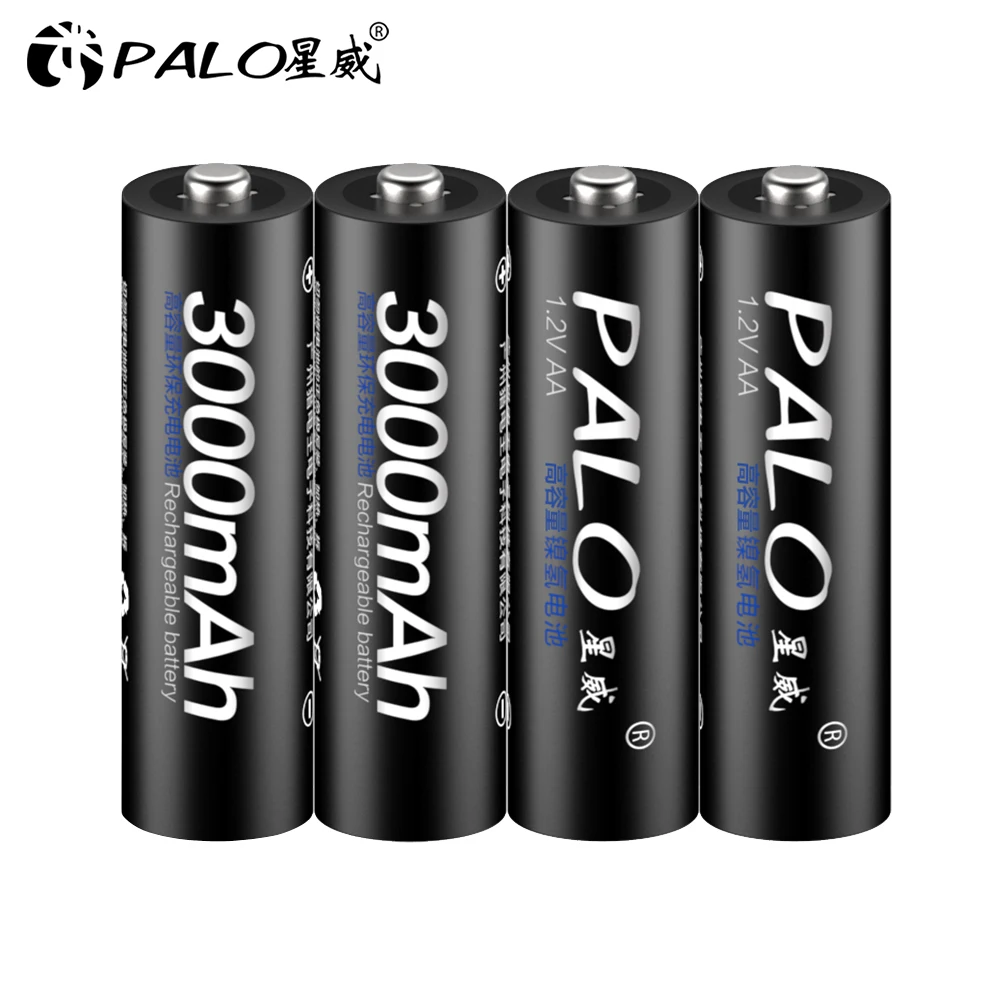 4 шт. AA батареи, перезаряжаемые батареи 1,2 V AA 3000mAh Ni-MH Предварительно заряженный аккумулятор 2A батареи для камеры фонарик