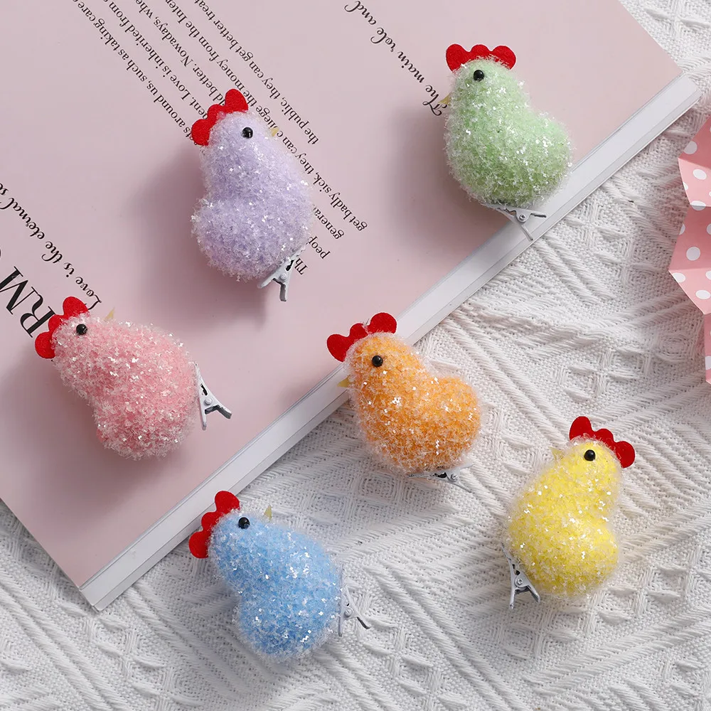 

6Pcs/lot Easter Chicks Hairpins DIY Headwear Hairpin Home Garden Decoration Toys For Children Girls Hairpin Decor Easter Gift