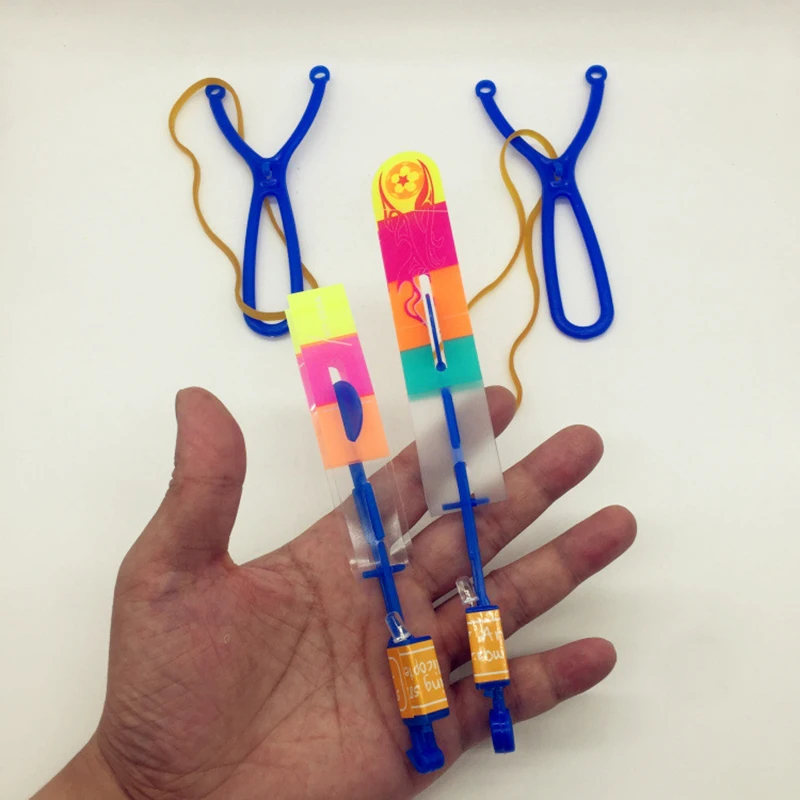 

Selling Children's Plastic Slingshot Blue LED Light Rocket Child Outdoor Toys Catapult Flying Fairy Mushroom Holiday Happy Time