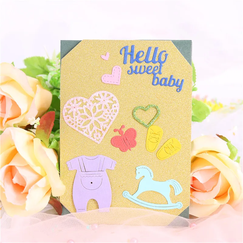 Eastshape Hello Sweet Baby металлические режущие штампы для маленьких туфель режущие штампы для изготовления открыток Скрапбукинг штампы для вырезания трафаретов