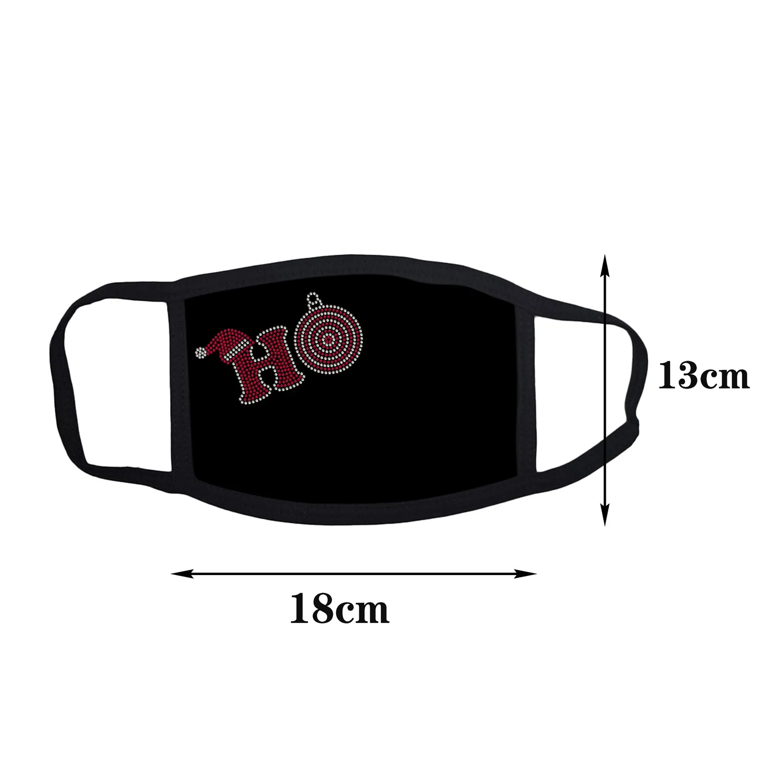 

5PCS Christmas Women Reusable Outdoor Drill Breathable Fashion Cotton Windproof Cloth Mask Silk Breathing Masque Facial Mask