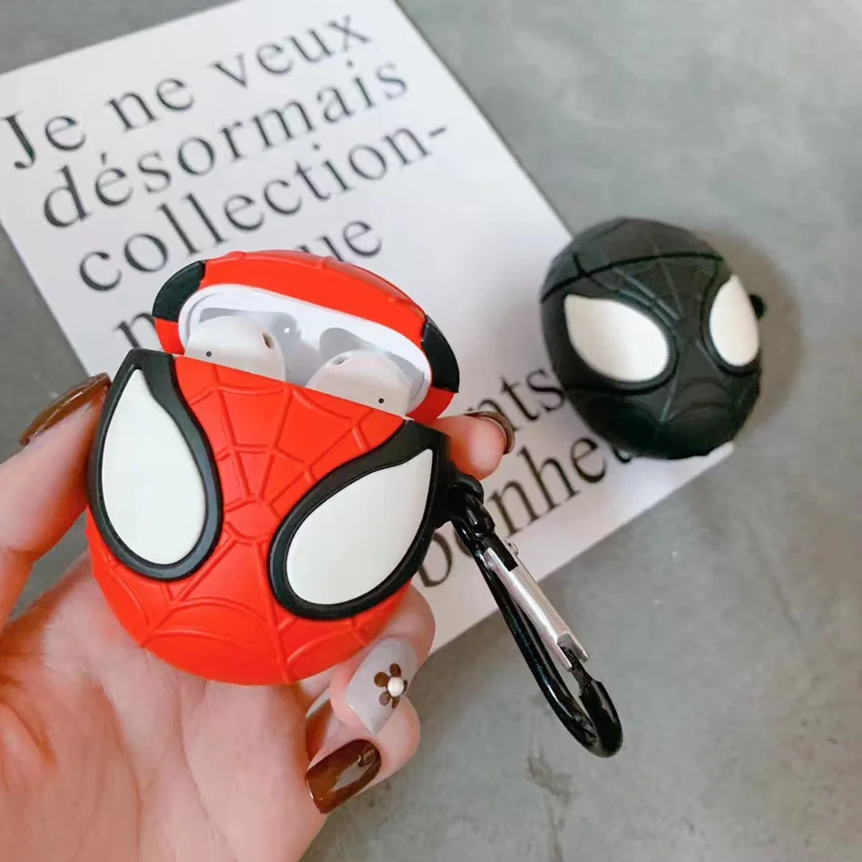 Для Airpods 2 чехол для наушников 3D защитный силиконовый 1 беспроводные Мультяшные