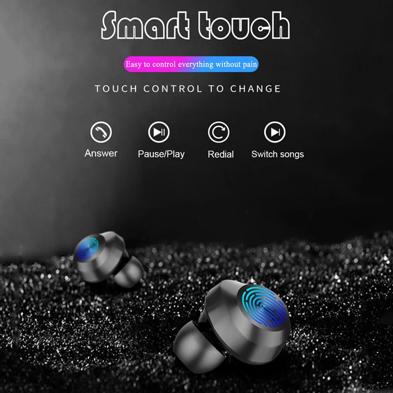 

Bluetooth Earphones Earbuds Mini Wireless Touch Control Headset With Microphone Charging Box IPX5 Waterproof For Mobile Phone