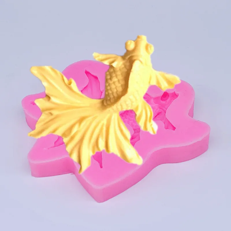 1 шт. силиконовая форма в виде золотой рыбки формы для помадки и шоколада конфет