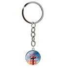 Брелок для ключей для мужчин и женщин, винтажный держатель для ключей с узорами Креста, круглым стеклянным куполом и надписью, модная Легкая металлическая бижутерия дружбы, 2021