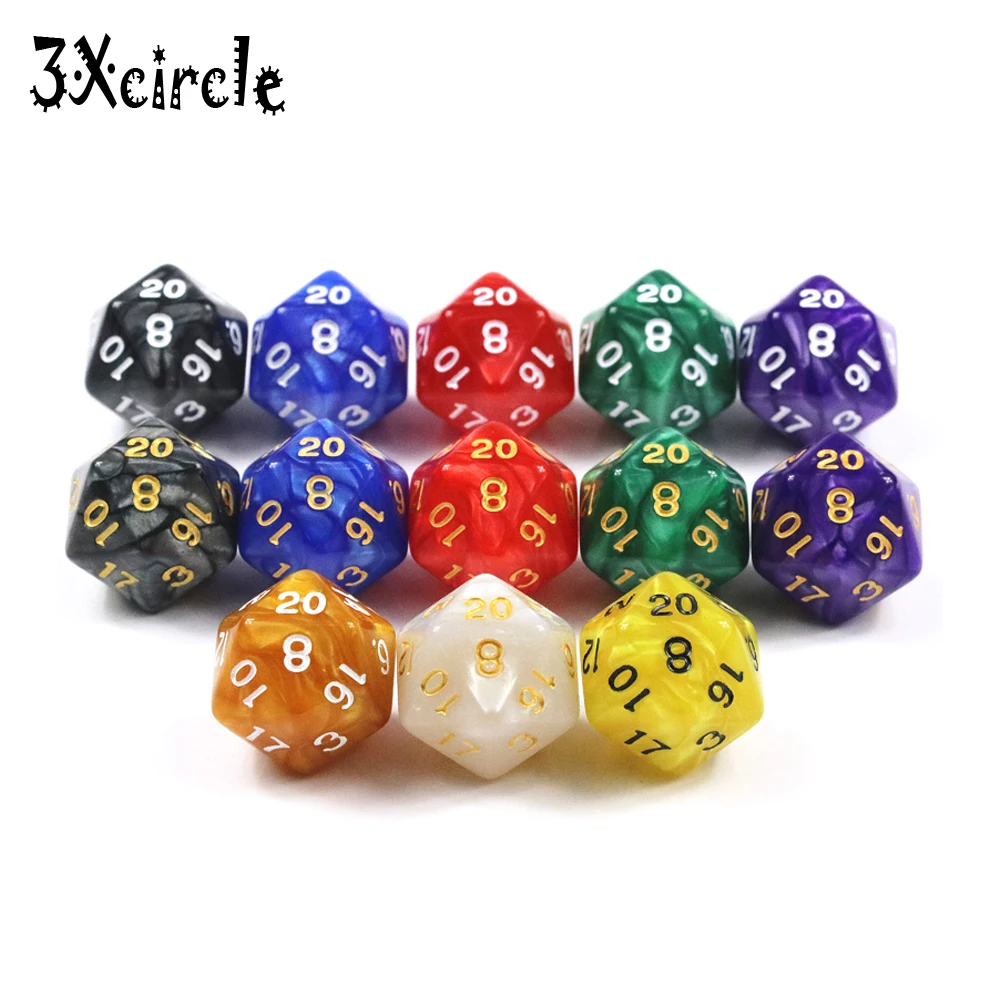 Высокое качество 10 шт TRPG перламутровый эффект D20 игральные кости для DnD 20