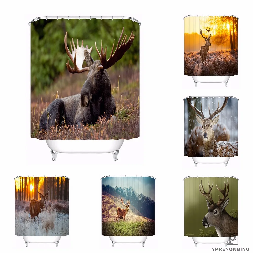 Пользовательские олень рога животных осень душ Шторы Mildewproof Водонепроницаемый