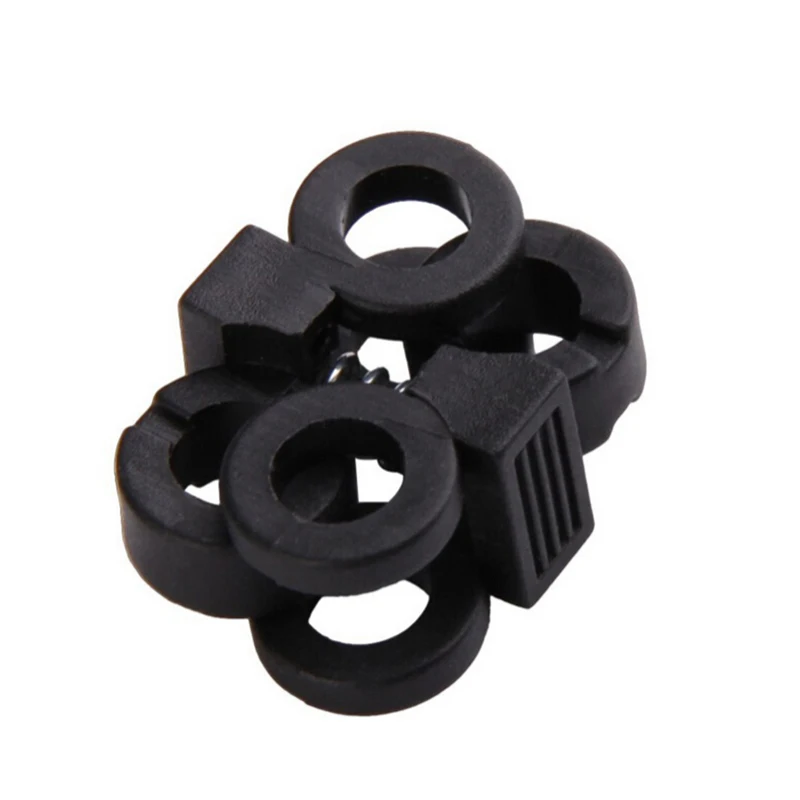 

10 Pcs New Outdoor Black Shoelace Buckle Rope Clamp Cord Locks Stopper Shoes Decorations Cross Survival Wholesale