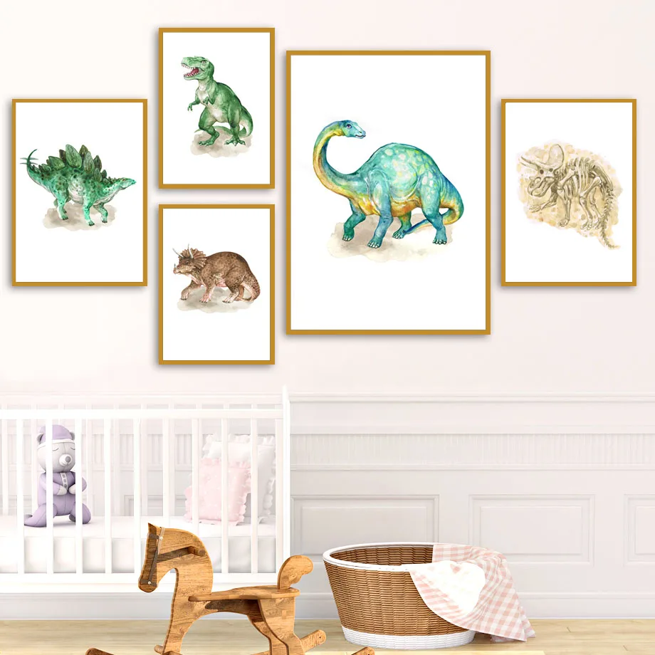 

Wall Art Canvas Painting Dinosaur Fossil Footprint Nordic Posters And Prints Wall Pictures For Living Room Kids Room Decor