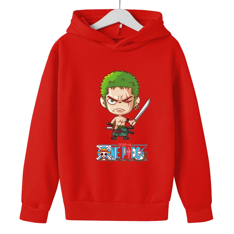 

Zoro Anime One Pieces Hoodies Harajuku Streetwear Baby Boys Hooded Luffy Ace print Sweatshirts Sweater Pullovers Kids Clothes