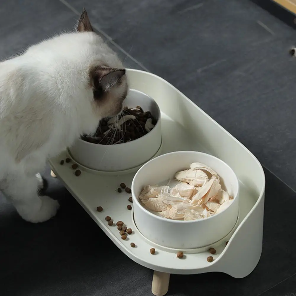 

Dual Feeding Bowl Neck Protect Nonslip Ceramic Bowl for Pet Dog Cat Water Food Feeder dog food container accessories pet bowl