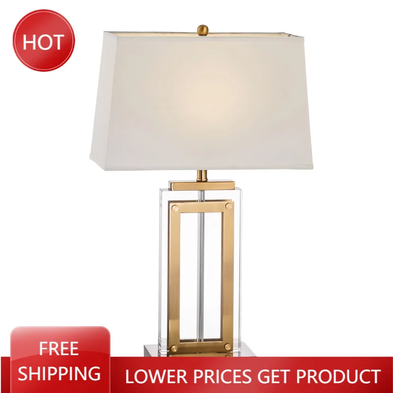 

European Luxury Crystal Desk Lamp Golden Creative Modern Industrial Desk Lamp Bedside Table Luminaria Mesa Home Decoration