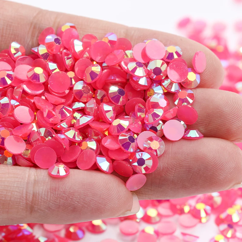 2-6 мм желе Ab Смола Стразы розовые плоские Акриловые Кристаллы сделай сам